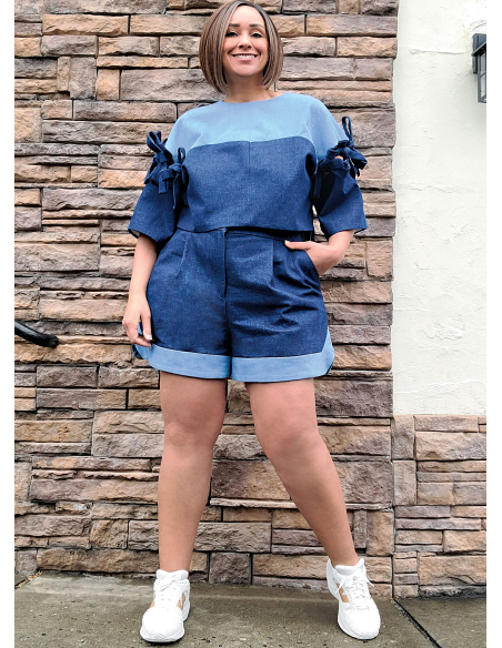 Patron KnowMe 2127.BB (48-56) - Top & Shorts manches kimono