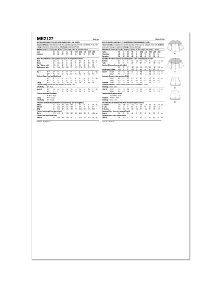 Patron KnowMe 2127.BB (48-56) - Top & Shorts manches kimono