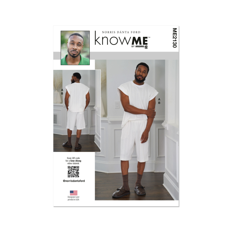 Patron KnowMe 2130.A (46-64) - Top et Shorts Homme