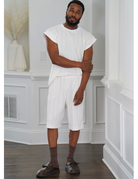 Patron KnowMe 2130.A (46-64) - Top et Shorts Homme