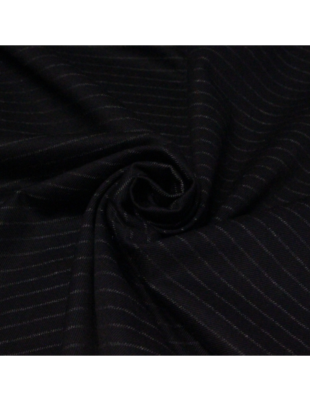 Drill 100% coton - Rayure blanche fond marine