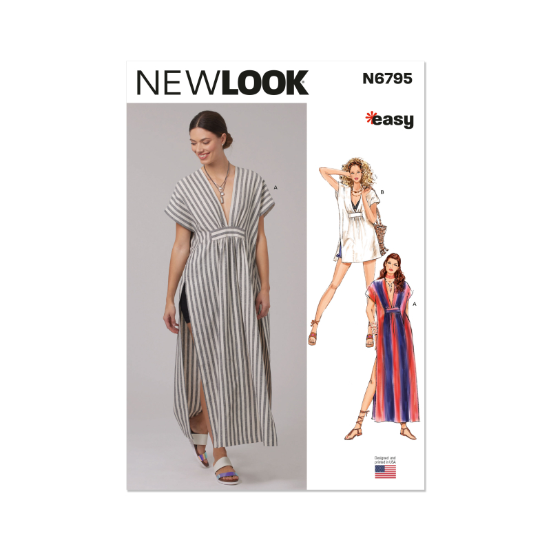 Patron New Look 6795 - Caftan deux longueurs