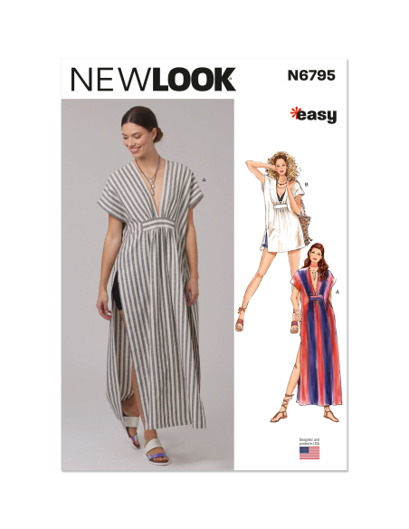 Patron New Look 6795 - Caftan deux longueurs