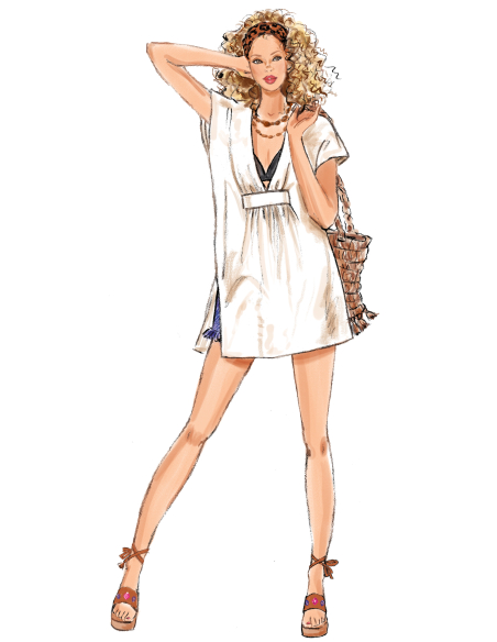 Patron New Look 6795 - Caftan deux longueurs