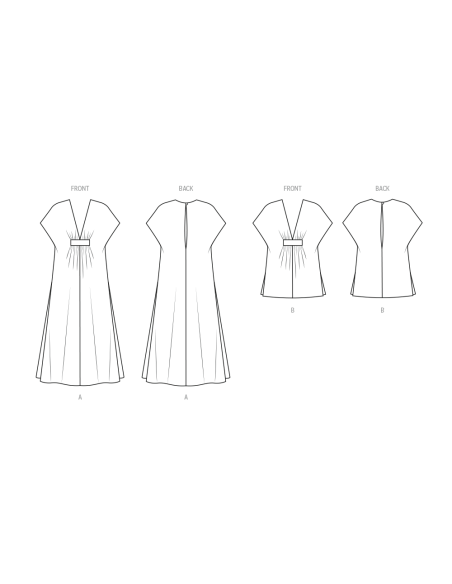 Patron New Look 6795 - Caftan deux longueurs