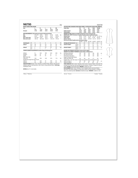 Patron New Look 6795 - Caftan deux longueurs