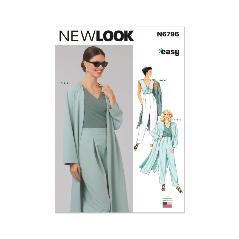 Patron New Look 6796 - Manteau, Tops & Pantalon
