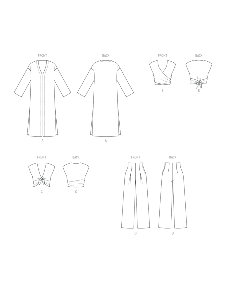 Patron New Look 6796 - Manteau, Tops & Pantalon