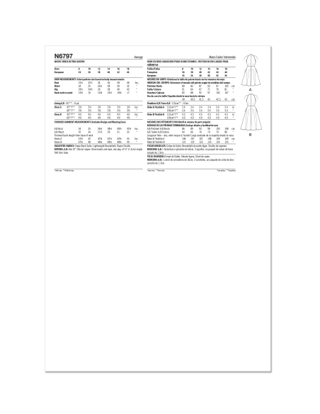 Patron New Look 6797 - Robe deux longueurs