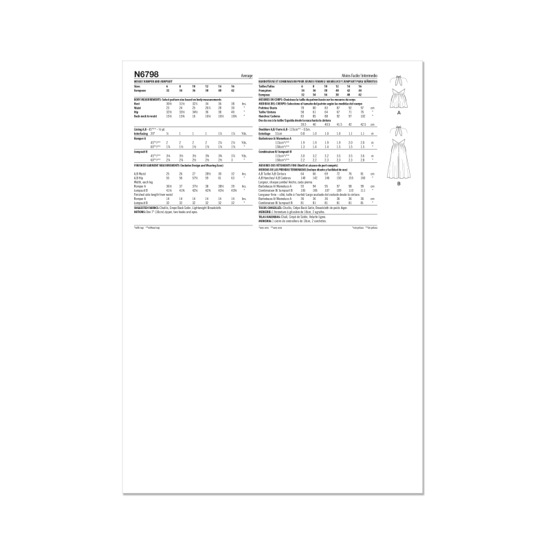 Patron New Look 6798 - Romper & Jumpsuit