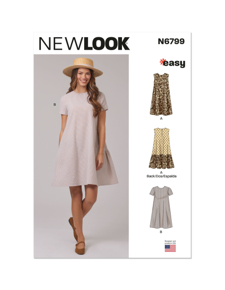 Patron New Look 6799 - Robe avec variantes manches & longueurs