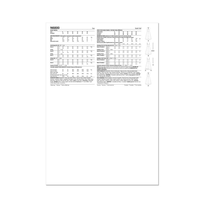 Patron New Look 6800 - Robes d’été