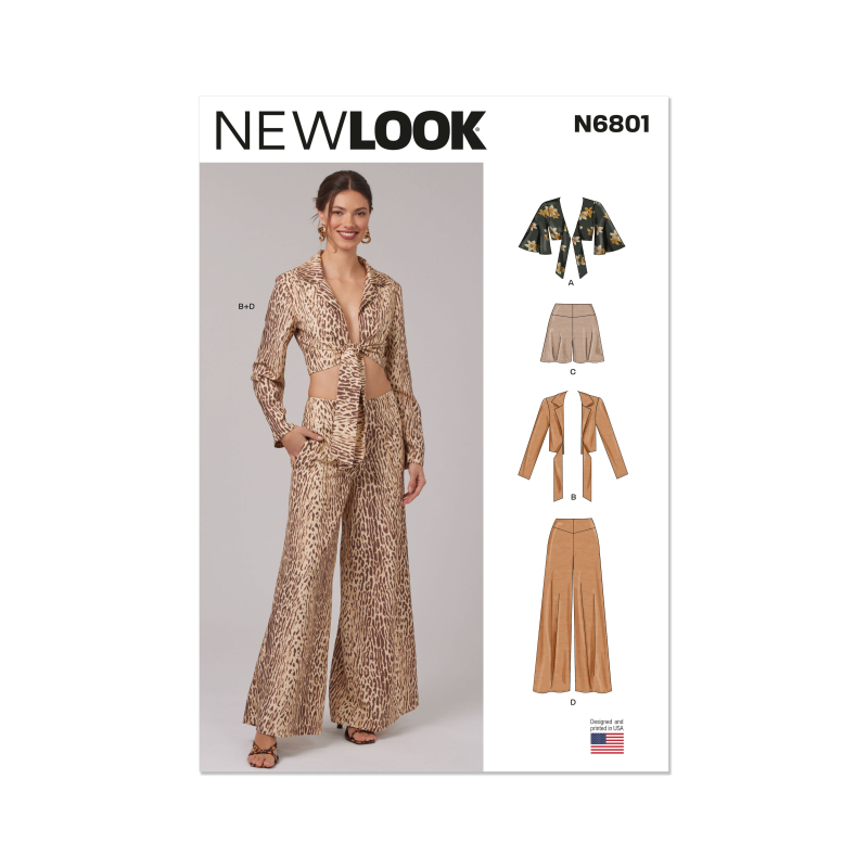 Patron New Look 6801 - Tops, Shorts & Pantalon