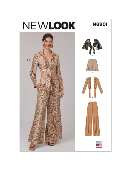 Patron New Look 6801 - Tops, Shorts & Pantalon