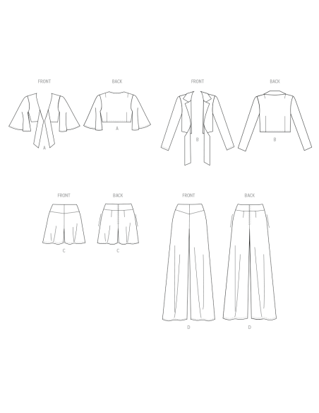 Patron New Look 6801 - Tops, Shorts & Pantalon