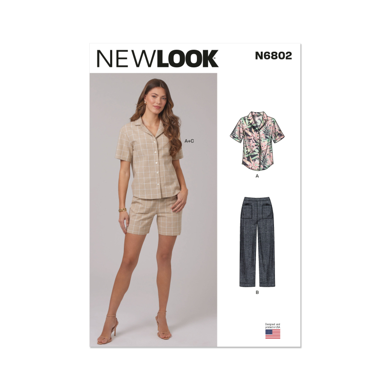 Patron New Look 6802 - Chemise, Pantalon & Short