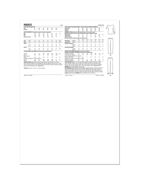 Patron New Look 6803 - Top & Pantalon Court