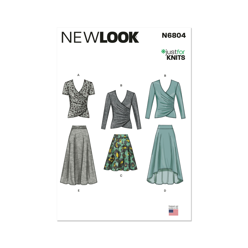 Patron New Look 6804 - Tops en maille & jupes confortables