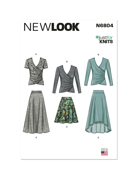 Patron New Look 6804 - Tops en maille & jupes confortables