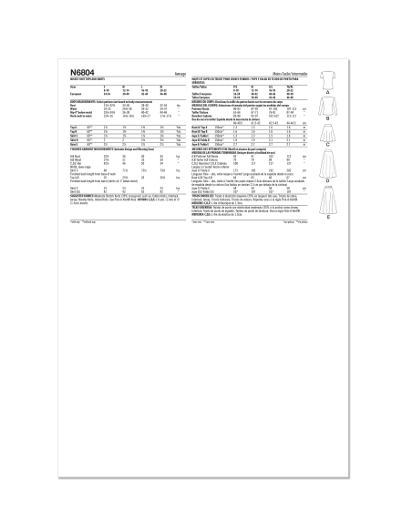 Patron New Look 6804 - Tops en maille & jupes confortables