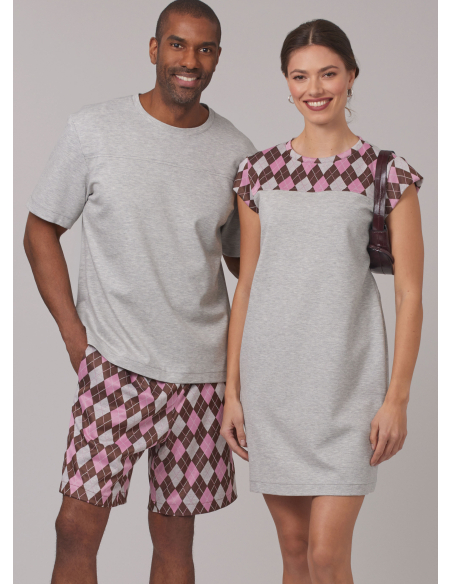 Patron New Look 6805 - Pyjama unisexe & chemise-robe de nuit