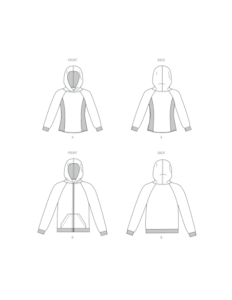 Patron New Look 6806 - Hoodies unisexes confort