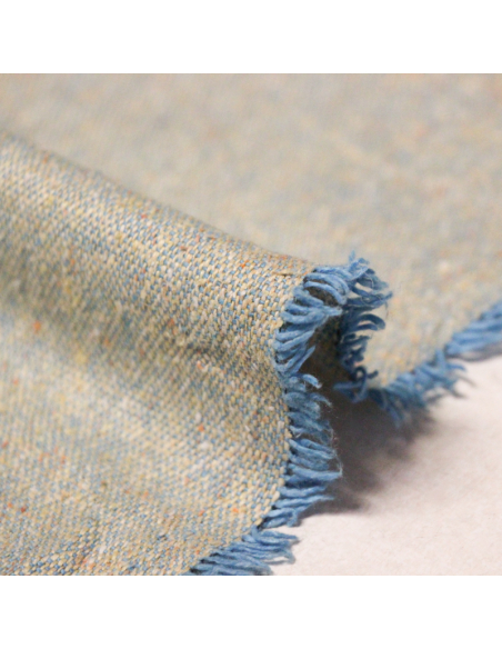 Bourette 100% soie - Bleu & jaune