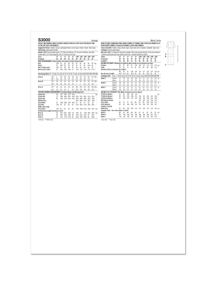 Patron Simplicity 3000.BB (48-56) - Robe ajustée 3 longueurs