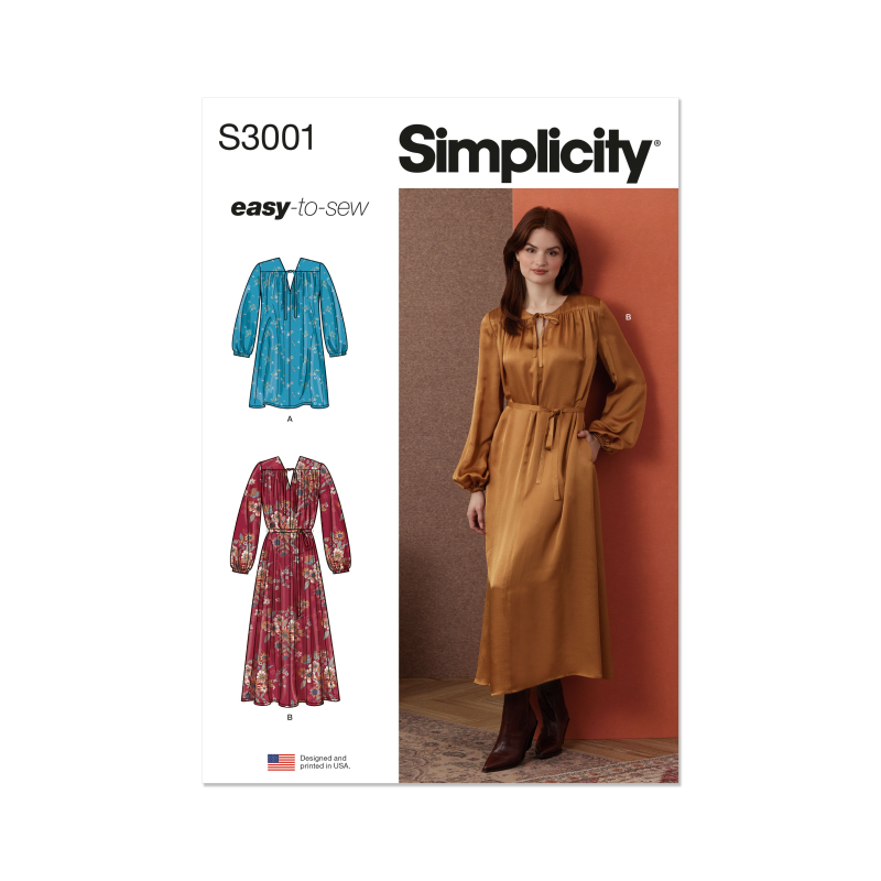 Patron Simplicity 3001.K5 (36-44) - Robes à encolure en V