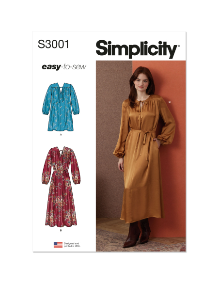 Patron Simplicity 3001.Y5 (46-54) - Robes à encolure en V