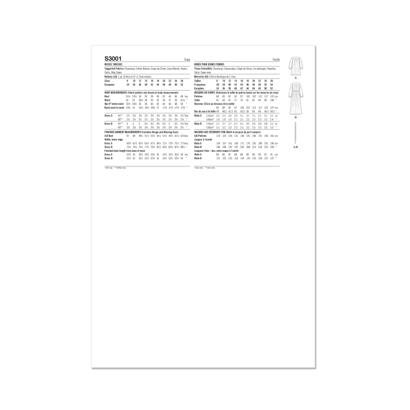 Patron Simplicity 3001.Y5 (46-54) -...