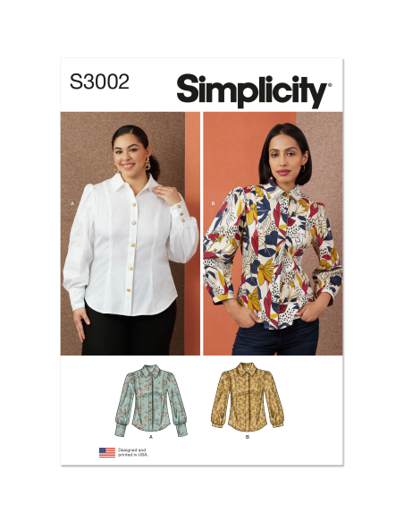 Patron Simplicity 3002.M1 (38-46) - Blouse boutonnée devant