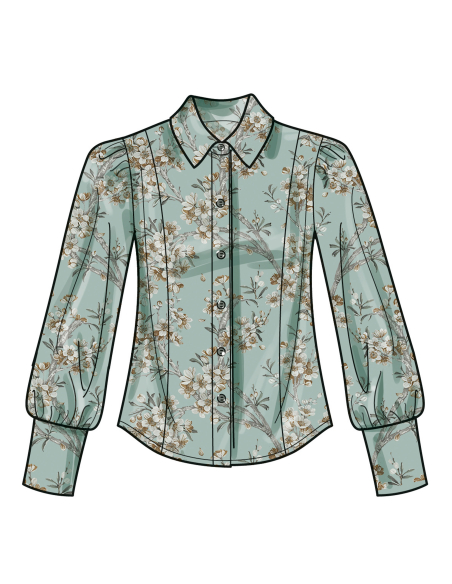 Patron Simplicity 3002.M1 (38-46) - Blouse boutonnée devant
