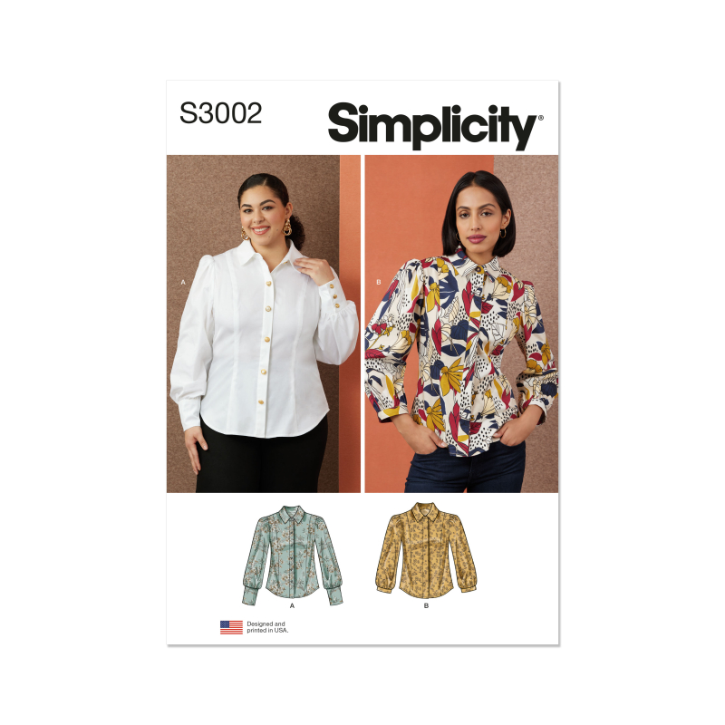 Patron Simplicity 3002.W3 (58-66) - Blouse boutonnée devant