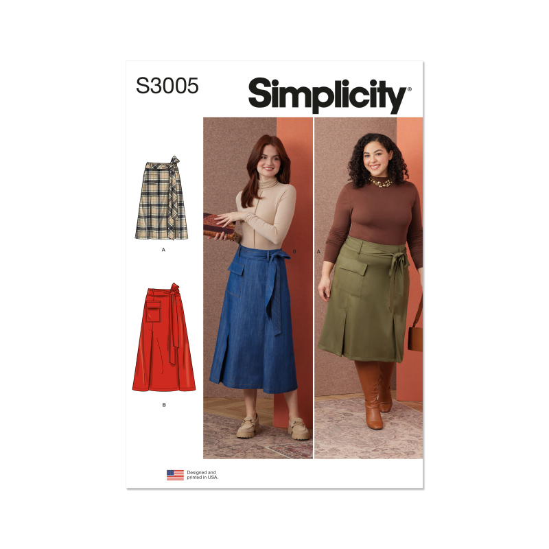 Patron Simplicity 3005.W2 (48-56) - Jupe évasée à panneaux