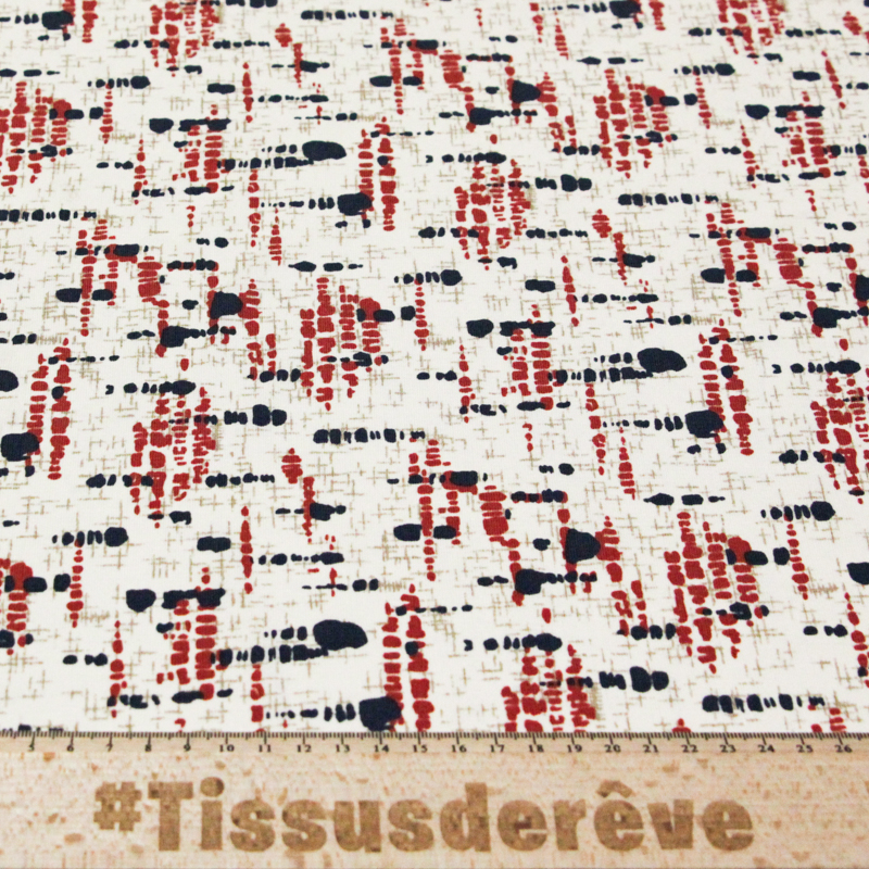 Javanaise imprimée - Traits rouges et...