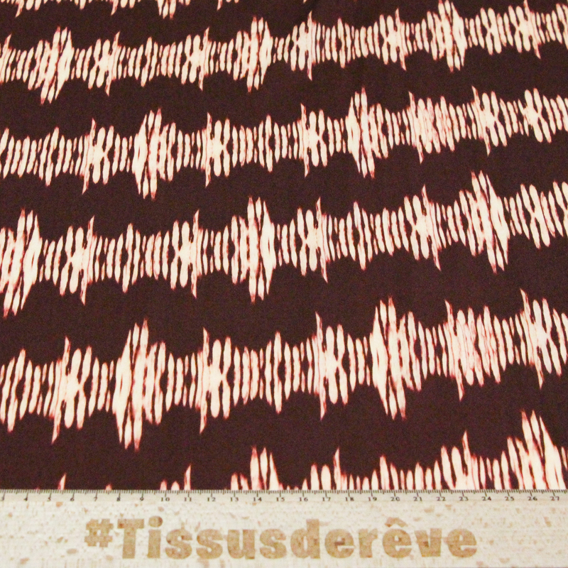 Étoffe 100% viscose - Onde blanche...