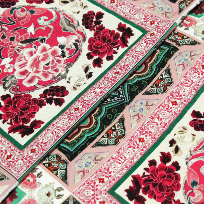 Étoffe 100% viscose - Patchwork fleuri