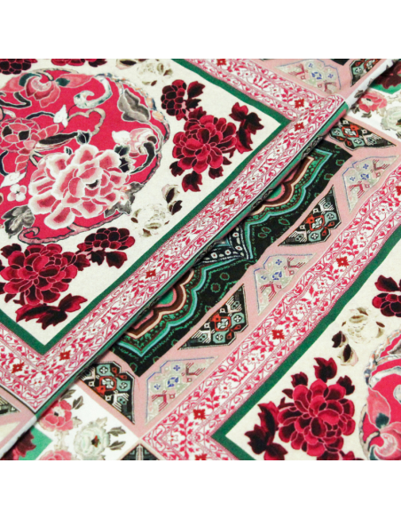 Étoffe 100% viscose - Patchwork fleuri