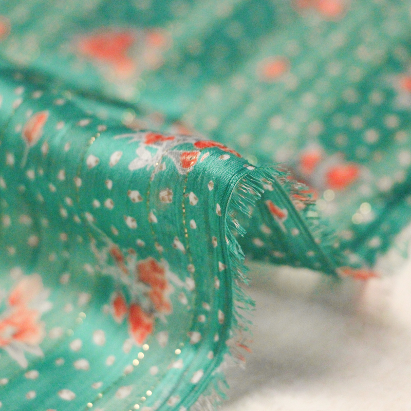 Mousseline bande satin rayure lurex -...