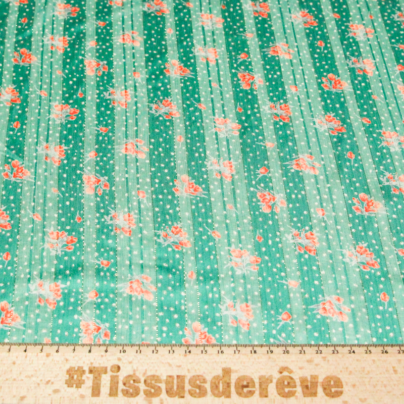 Mousseline bande satin rayure lurex -...