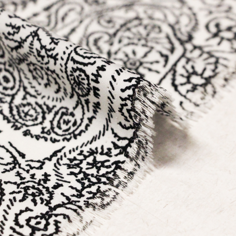 Javanaise imprimée - Paisley noir...