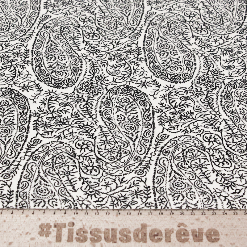 Javanaise imprimée - Paisley noir...