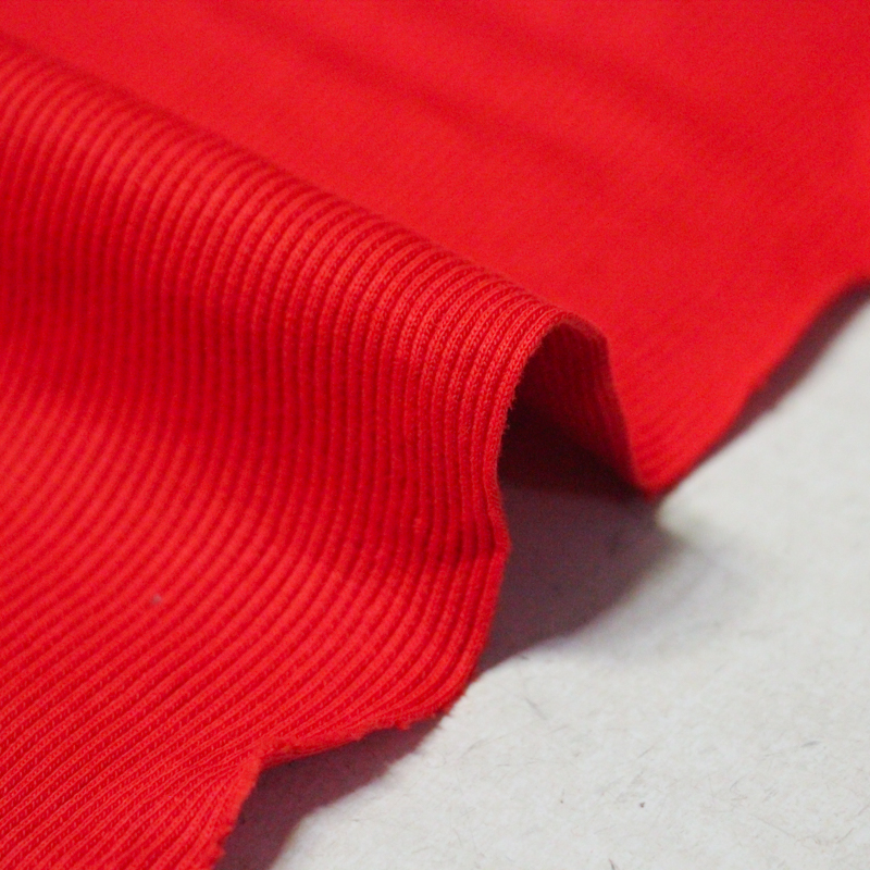 Jersey côtelé coton & élasthanne - Rouge