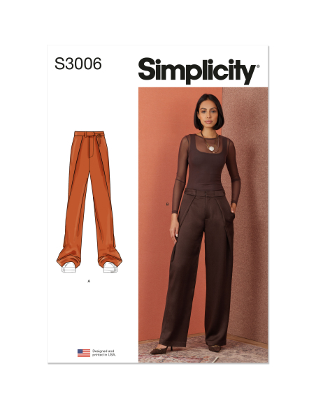 Patron Simplicity 3006.K5 (36-44) - Pantalon wrap avant, ceinture & poches
