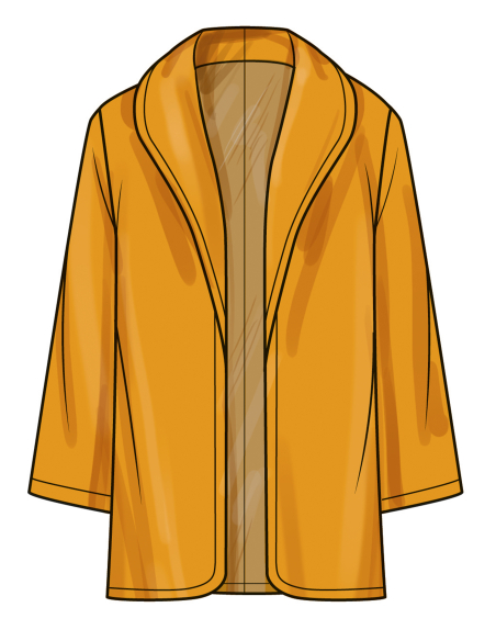 Patron Simplicity 3008.Y5 (46-54) - Manteau doublé, deux longueurs & col châle