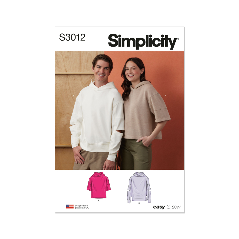 Patron Simplicity 3012.A (34-54) - Veste longue à col cranté et poches plaquées