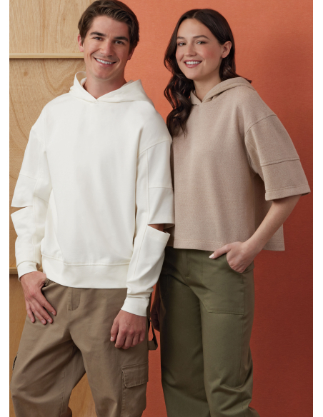 Patron Simplicity 3012.A (34-54) - Veste longue à col cranté et poches plaquées