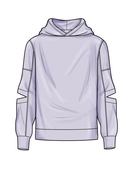 Patron Simplicity 3012.A (34-54) - Veste longue à col cranté et poches plaquées