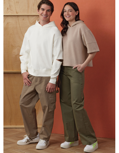 Patron Simplicity 3012.A (34-54) - Veste longue à col cranté et poches plaquées